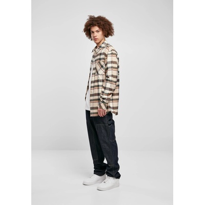 Urban Classics Мъжка карирана риза Urban Classics Shirt SoftseagrassUB-TB5592-03990 - Черен, размер S