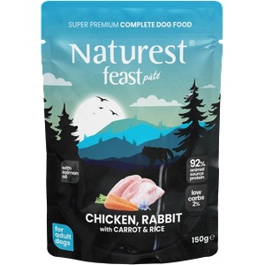 Naturest® Naturest Пауч за възрастни кучета с пилешко, заешко, морков и ориз