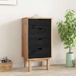 vidaXL Плика OTTA Черно 45 x 39 x 90 см Масивна борова дървесина (42041749)