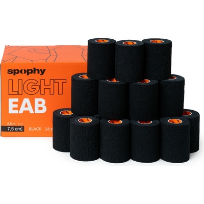 Spophy Light EAB Tape elastická adhezivní bandáž černá 7,5 cm x 6,8 m 16 ks