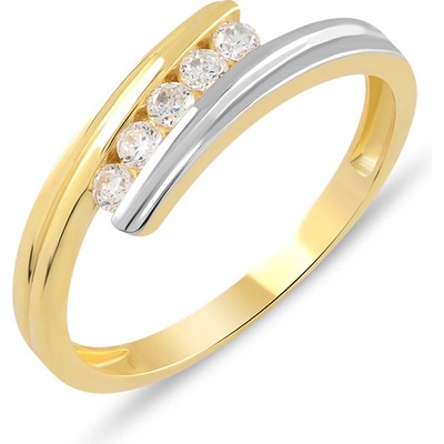 Lillian Vassago Prsten se zirkony, kombinované zlato LLV06 GR144