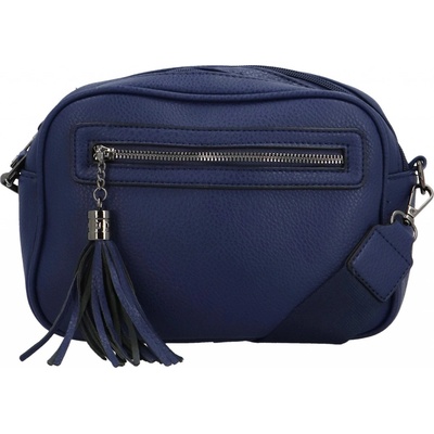 Stylová dámská koženková crossbody kabelka Venantie tmavě modrá