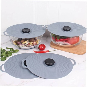 20 см универсален силиконов капак за тиган или тенджера с три дръжки