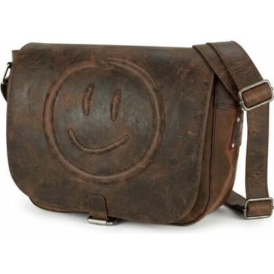 BULL&HUNT Kožená taška přes rameno TWENTY FIVE SMILEY 25-0273 hnědá