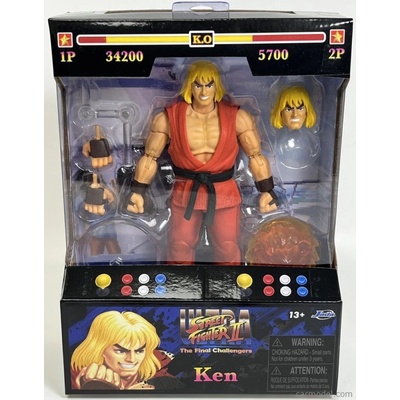 Jada Figures Ken Ultra Street Fighter Ii The Final Challengers Cm. 15.5 Action Figure Červená Růžová 1:10