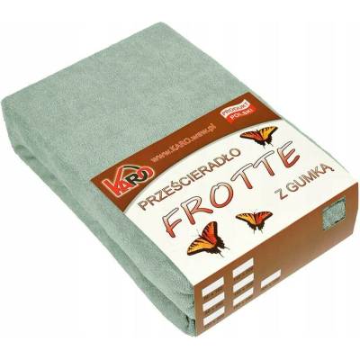 KARO Froté prostěradlo s gumou olivové 013 silné 200 g/m2 90x200
