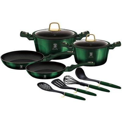 BERLINGERHAUS Sada nádobí s titanovým povrchem 10 ks Emerald Collection (BH-7039)