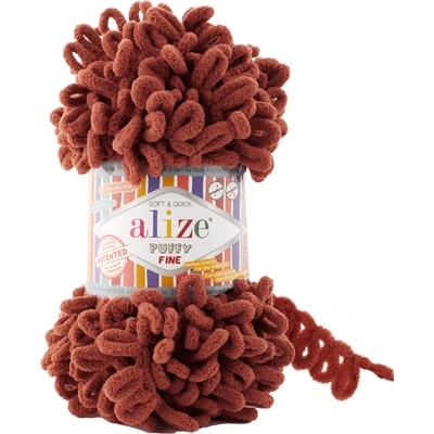 Alize Puffy Fine 100g Farba: tehlová 90
