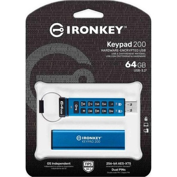 Image 1 of Kingston IronKey Keypad 200 64GB USB 3.2 (IKKP200/64GB)