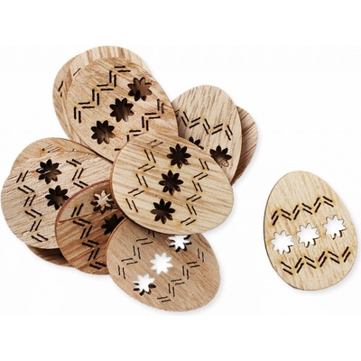 Vajíčka přízdoba dřevo 12ks/3,5cm natural