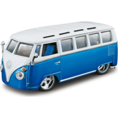 Bburago Plus Volkswagen Van Samba modrá bílá 1:32