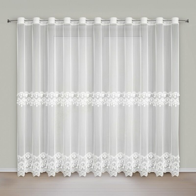 Záclona s výšivkou FRANCIS 350x250cm - biela