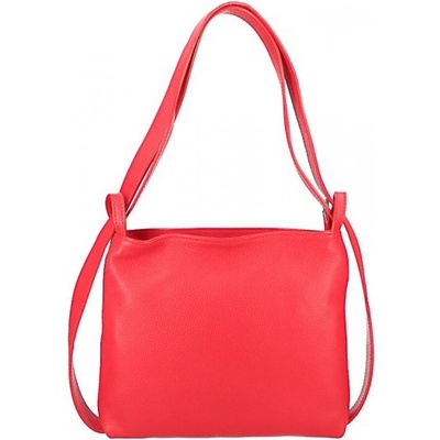 Made In Italy kožená kabelka na rameno/batoh 575 červená