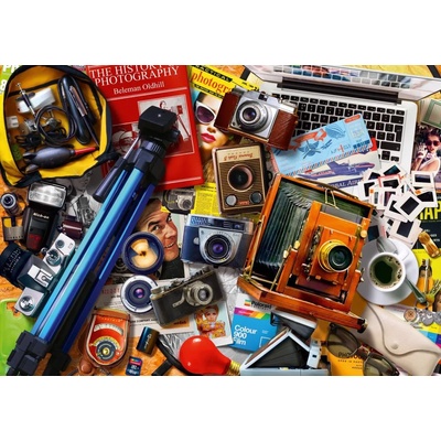 Bluebird Puzzle - Puzzle Retro Camera Tabletop - 1 000 piese