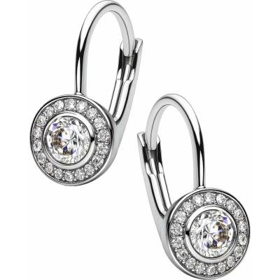 Zlaton Náušnice bílé zlato visací se zirkony 1.7cm 2.3g 000082504250