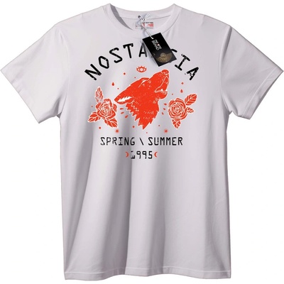 NOONEBRAND Тениска с вълк и рози Nostalgia - 5XL, Black