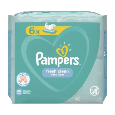 Pampers Fresh Clean, мокри кърпички, 6х52бр (8001841078175)