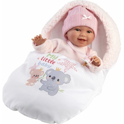 Llorens 84458 NEW BORN realistická miminko se zvuky a měkkým látkovým tělem 44 cm