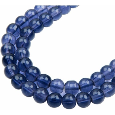 Sklenené Mala koráliky 8mm/17cm fialové - 110 ks