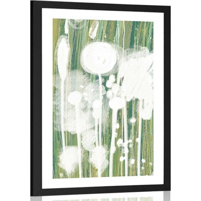 Plakát s paspartou bílá abstrakce stromů - 40x60 no frame