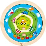 Hape Дървен кръгъл пъзел Hape - Превозни средства (H1605) - ozone
