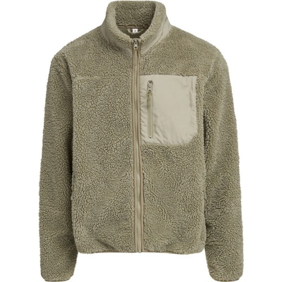Build your Brand bunda BY 406 Bonded Sherpa fleecová pale olive