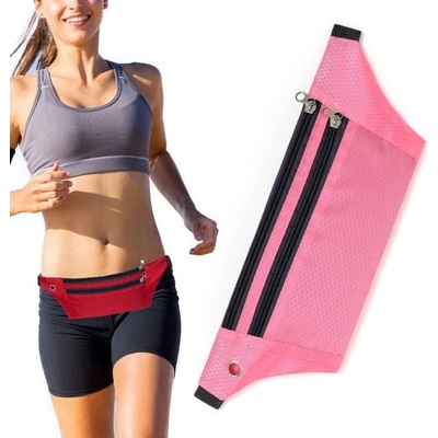Púzdro MG Ultimate Running Belt bežecké opasok s otvorom slúchadlá, ružové