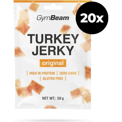 GymBeam Сушено месо Turkey Jerky 20 x 50 g оригинален