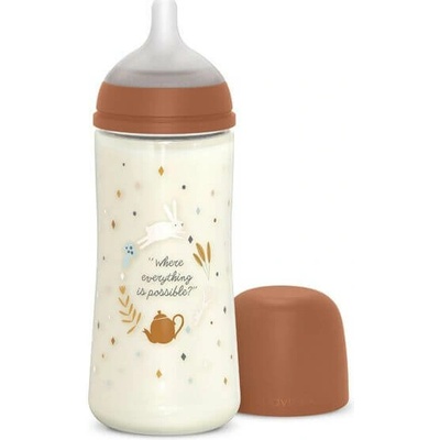 Suavinex dojčenská fľaša Wonderland fyziologický prietok Liberty krémová 360 ml
