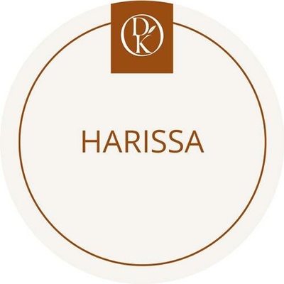 Davídkovo koření Etiketa Harissa béžová průměr 4,5 cm 1 ks