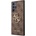 GUESS Saffiano 4G Metal Logo Leather Hard Case - дизайнерски кожен кейс за Samsung Galaxy S23 Ultra (кафяв)