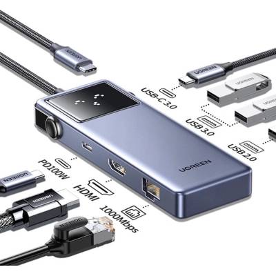 Мултифункционален хъб за свързване на допълнителна периферия за устройства с USB-C - Ugreen Uno 7-in-1 Multifunctional Docking Station USB-C Hub 4K 60Hz (CM888 (45155))