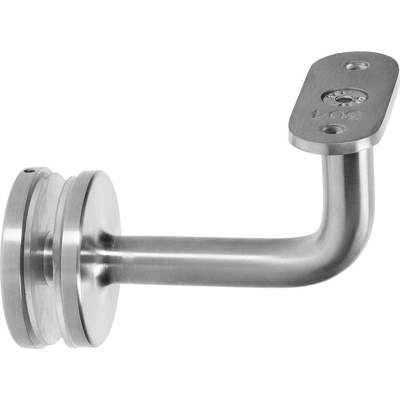 Držák madla pevný na jekl, s uchycením na sklo 6-21,52mm, broušená nerez K320 /AISI304