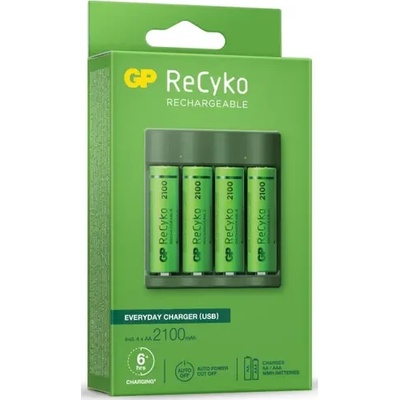 GP Batteries Зарядно у-во GP BATTERIES B421 210AAHCE-EB4+4 AA NiMH 2100mAh (GP-C-B421-210AAHCE-EB4)