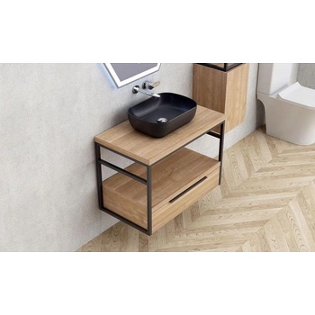 Inter Ceramic Мебел за баня с метална рамка 80 см, конзолна (плот/рафт/шкаф) (icp 8056-039 КОМО)