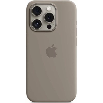 Apple iPhone Silicone Case with MagSafe - оригинален силиконов кейс за iPhone 15 Pro с MagSafe (сив)