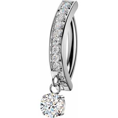 Šperky4U Visací piercing do pupíku se štítem TITAN TIT1747-C