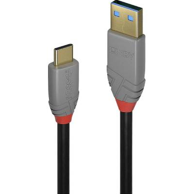 Lindy 36912 USB 3.2 Gen2 (USB 3.1 Gen2) USB-C ® zástrčka USB-A zástrčka 1,5m černý, šedý