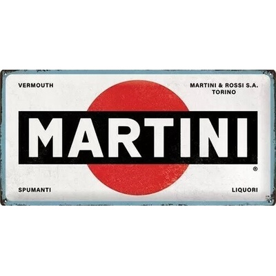 Plechová ceduľa Martini Logo White, 50 x 25 cm