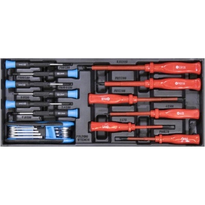GUDE 39111 - Izolované skrutkovače, viaczubé kľúče, skrutkovače na jemnú mechaniku GI 1/3, 20-dielna sada