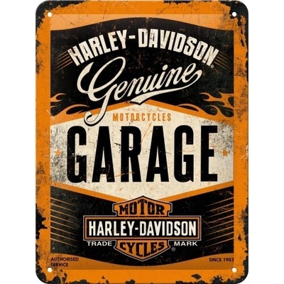 Plechová ceduľa Harley Davidson - Garage, 15 x 20 cm
