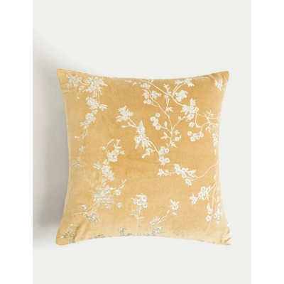 Marks & Spencer Кадифена възглавница с бродирани черешови цветове Marks & Spencer златиста Marks & Spencer | Zlaten | Home | ЕДИН РАЗМЕР