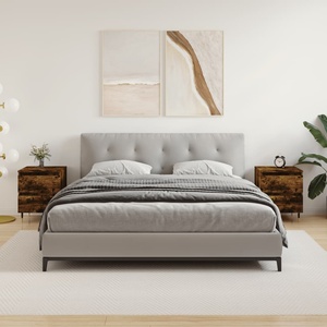 vidaXL Нощни шкафчета, 2 бр, опушен дъб, 40x35x50 см, инженерно дърво (826871)