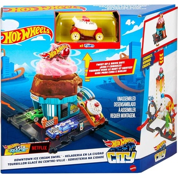 Mattel Игрален комплект Hot Wheels City - Магазин за сладолед, с количка (HDR24)