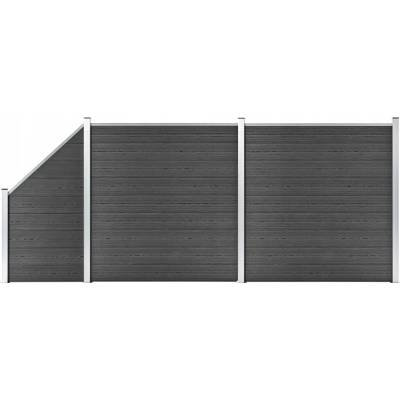 Nabytek XL Set plotového dílce WPC 446 x (105–186) cm černý