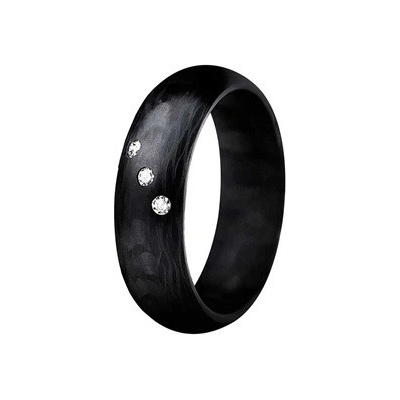 Swepol Dámský karbonový prsten se zirkony CR400CZ 6