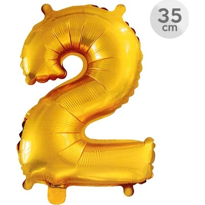 JUNIOR Balón narozeninový 35 cm číslo 2 zlatý