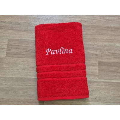 Povlečení Plus osuška se jménem Pavlína 70 x 140 cm červená