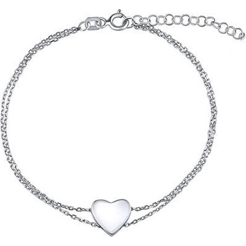 Silvego Dvojitý strieborný náramok Miriam so srdiečkom PRGARI0026B