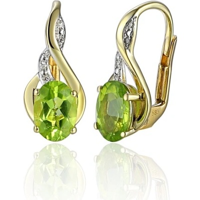 Gems Podmanivé náušnice Allegra, kombinované zlato s brilianty a peridoty (olivíny), 585-38-3-4556.2ZB0.0.00.HSI1.626.08